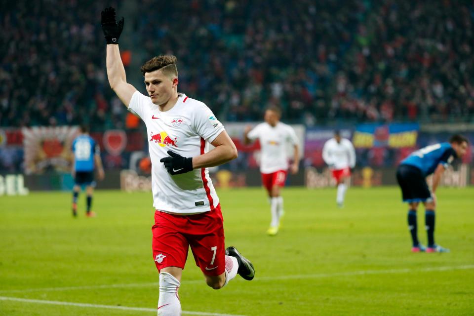  Austrian striker Marcel Sabitzer scored a deflected winner for RB Leipzig