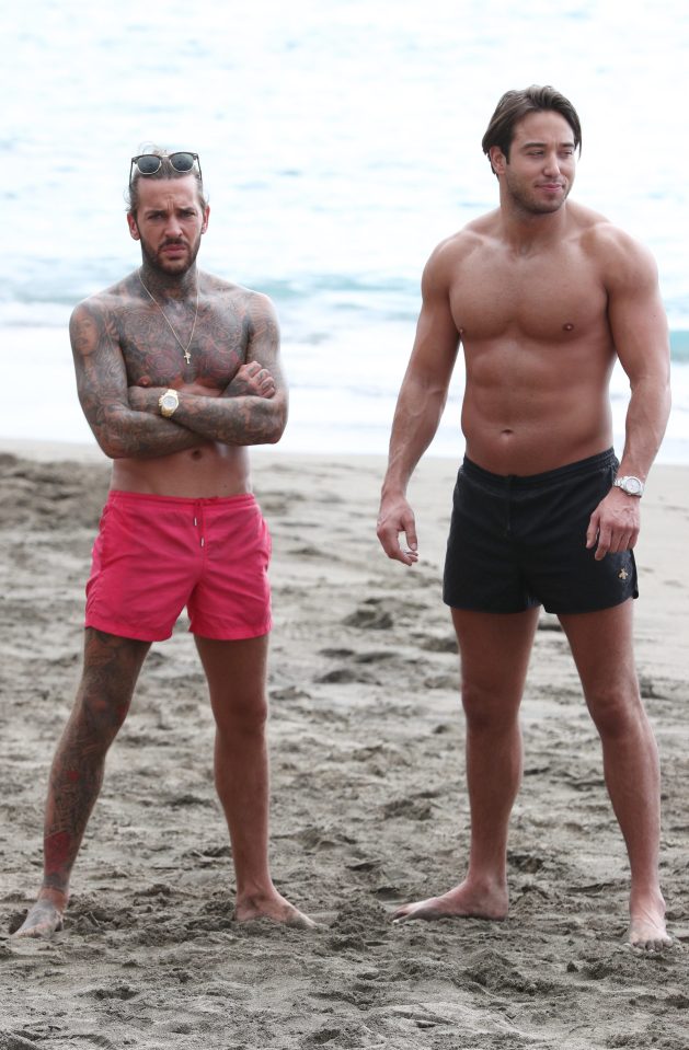  Pete Wicks and James Lock showed off their gym honed bodies