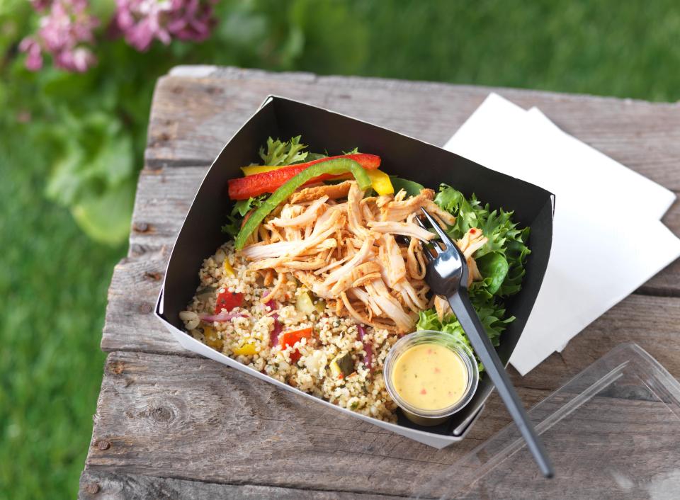  One of the new menu options is a coconut, lime and chilli chicken salad