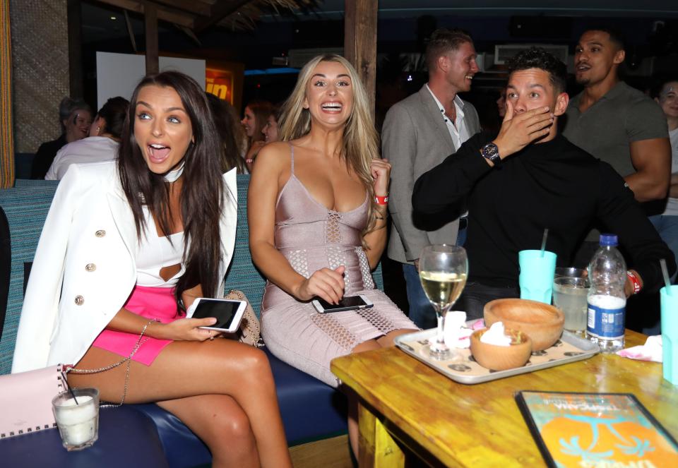 Kady McDermott, Rachel Fenton and Scott Thomas partied at The Sun's Love Island Finale Party on Monday night