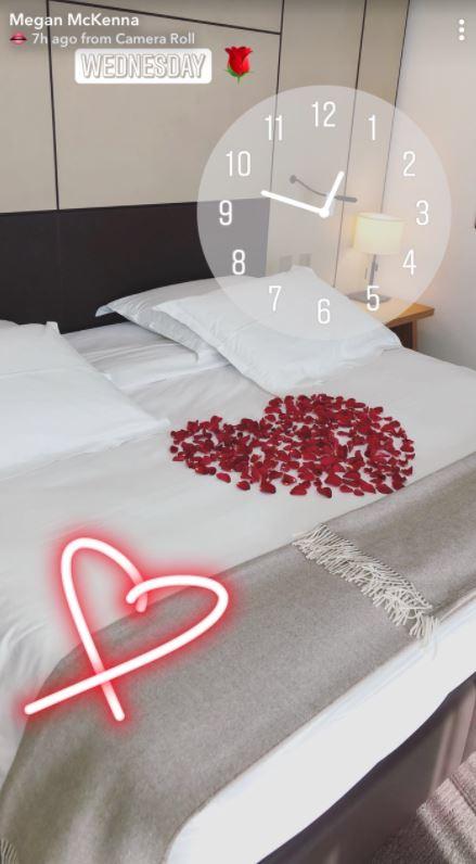  She also teased fans with a photo of a bed covered in rose petals