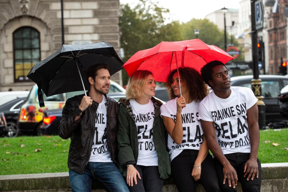 The Frankie Say RELAX t-shirt inspired by the 1984 hit by Frankie Goes to Hollywood remains as iconic as ever