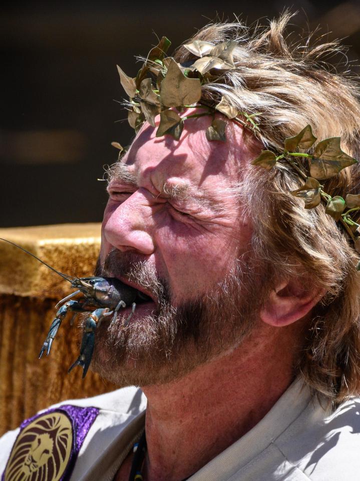  Noel meanwhile had to hold a yabbie in his mouth for a minute