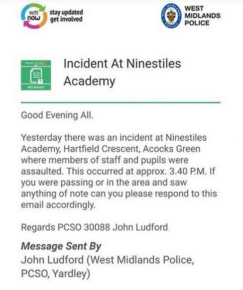  Police issued a statement regarding the incident