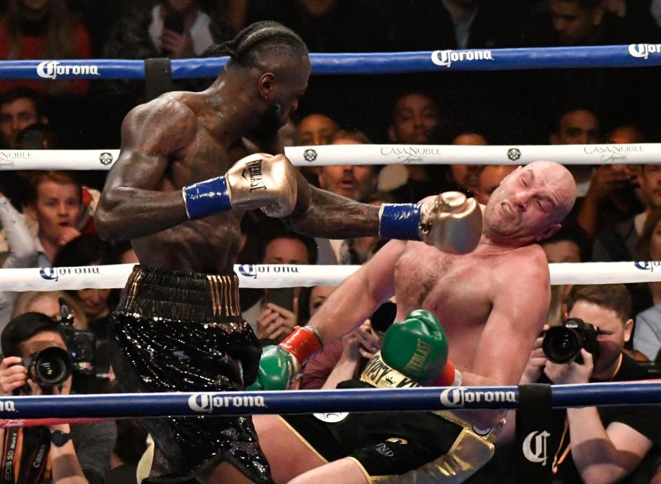  The left hook was the final blow that caused Fury to drop
