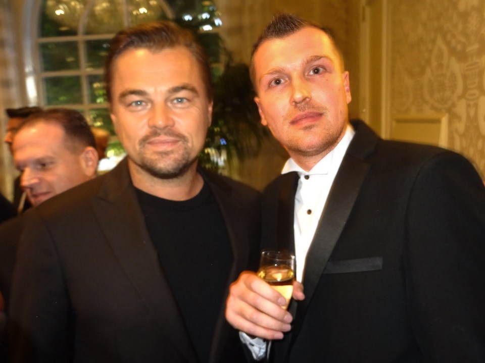  Steve Carruthers sneaked into the Bafta tea party and posed with Leonardo DiCaprio