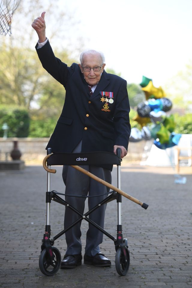  Tom captured the nation’s hearts by walking 100 laps of his garden to raise money for the NHS