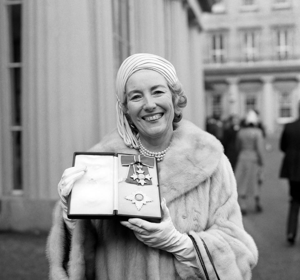 Vera outside Buckingham Palace after being invested a Dame Commander of the British Empire, 1975