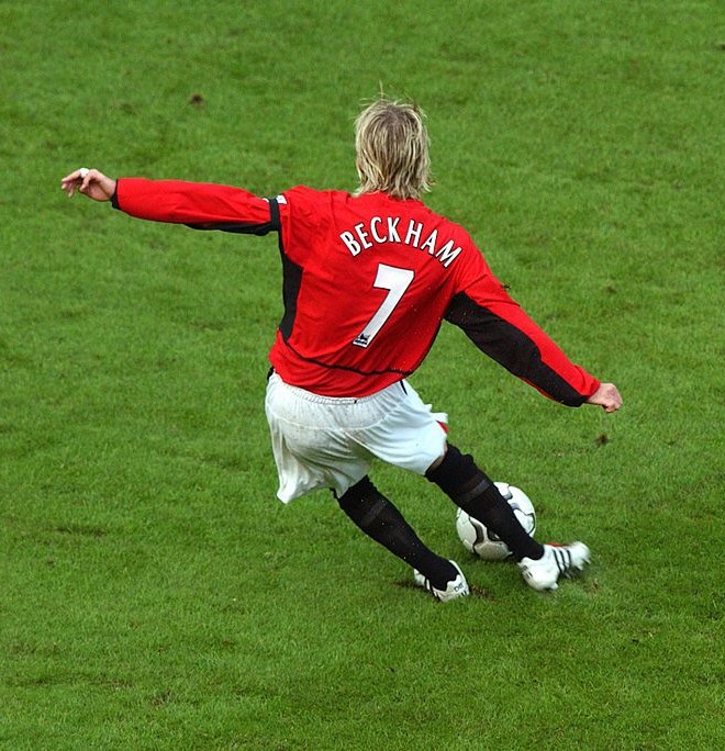 He was seen wearing the number seven shirt - just like David