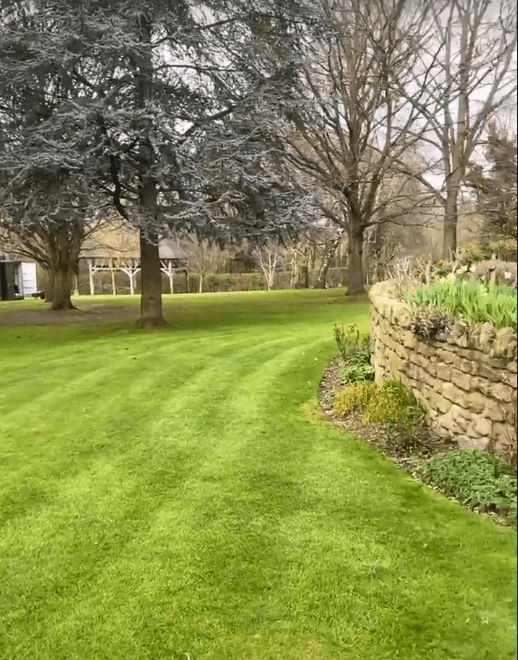 There is a large garden for her three sons to play in