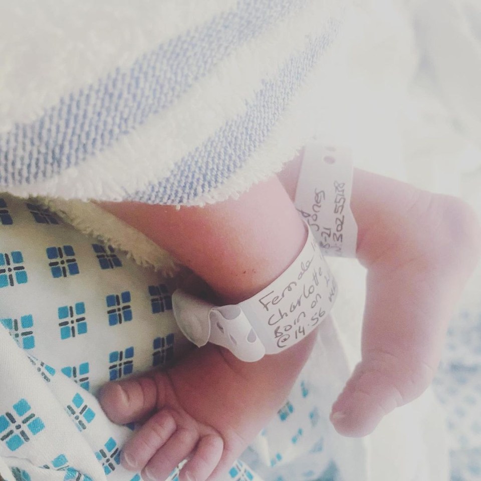 The proud mum posted a snap of the little girl's feet