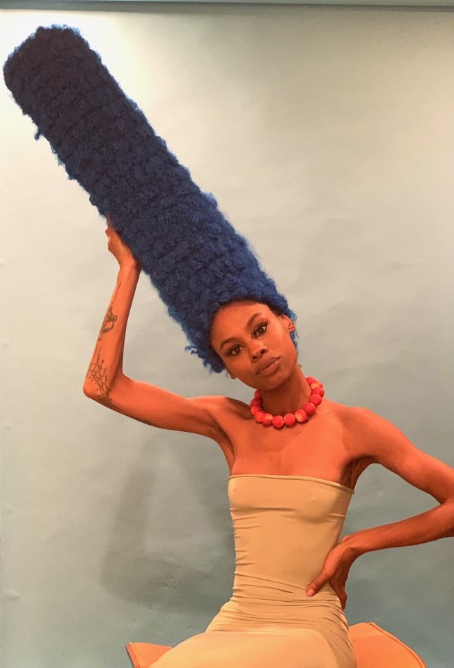 Kadejah Baylor, from California, created a towering blue hairdo