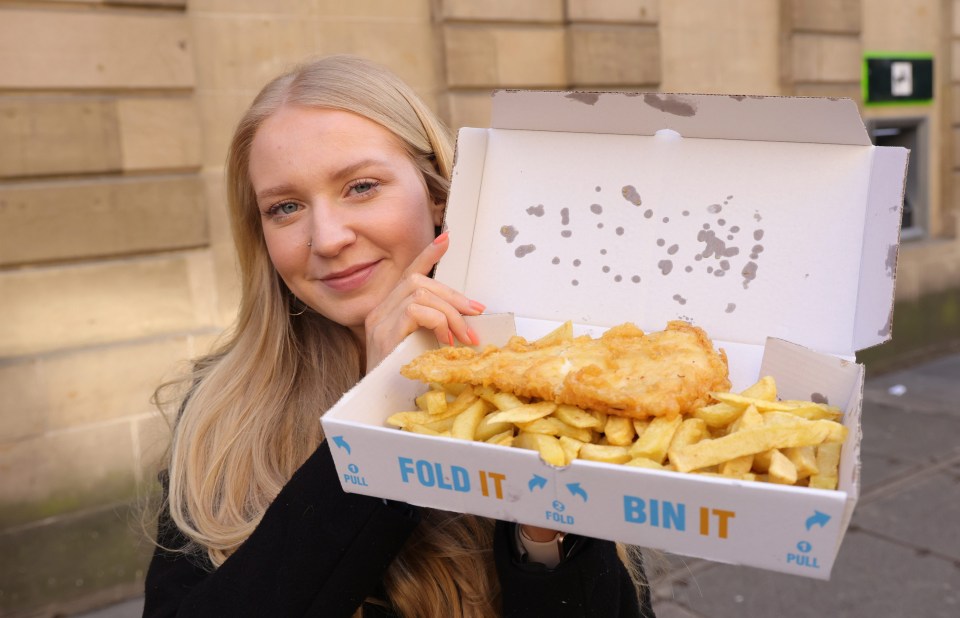 Squeeze Team investigator Alethea Farline checks out cost of fish supper