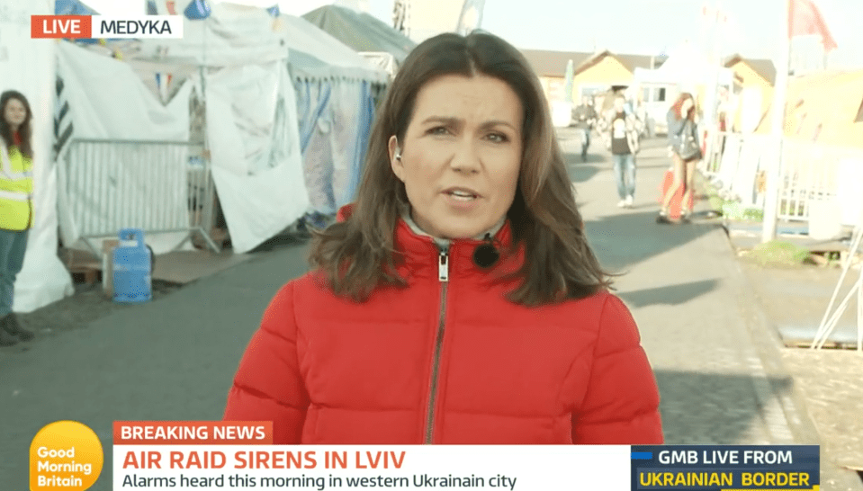 Susanna Reid was reporting from Medyka
