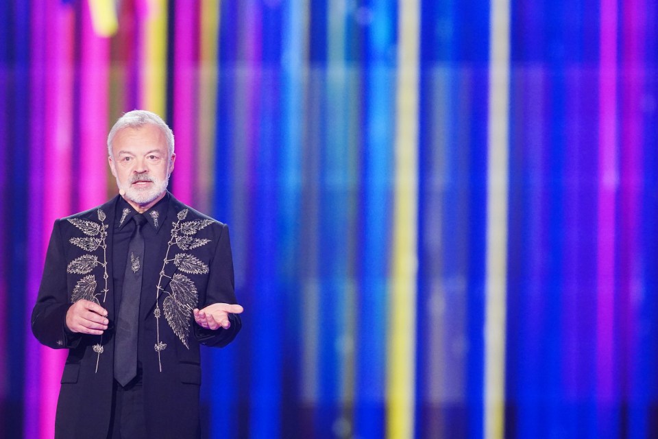 Graham Norton is a Eurovision legend - seen here hosting the show in 2023
