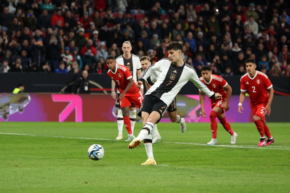Kai Havertz struck a penalty against the post