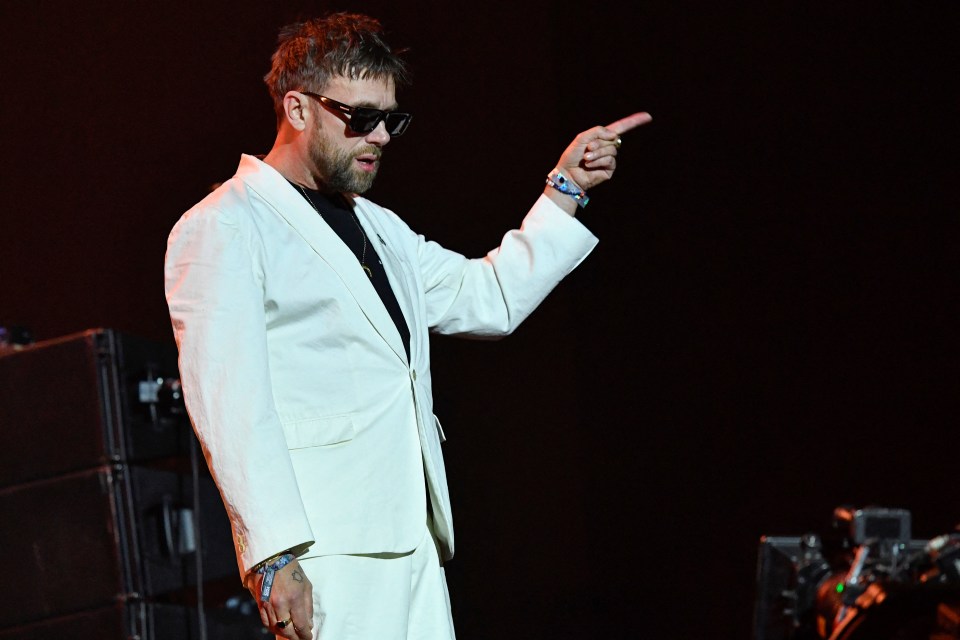 Damon Albarn of Blur performs at the Coachella Stage during the 2024 Coachella Valley Music and Arts Festival at Empire Polo Club in Indio, California, on April 13, 2024. (Photo by VALERIE MACON / AFP) (Photo by VALERIE MACON/AFP via Getty Images)
