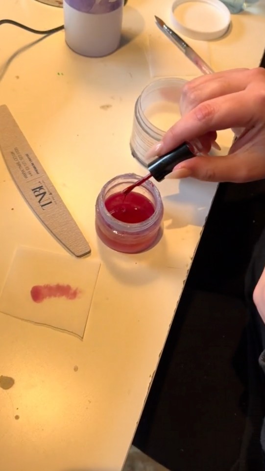 The savvy driver fixed her brake light in under 30 minutes using just nail products