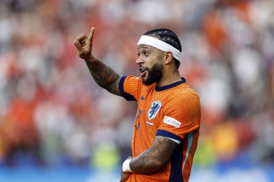 BERLIN - Memphis Depay of Holland during the UEFA EURO 2024 group D match between the Netherlands and Austria at the Olympiastadion on June 25, 2024 in Berlin, Germany. ANP MAURICE VAN STEEN (Photo by ANP via Getty Images)