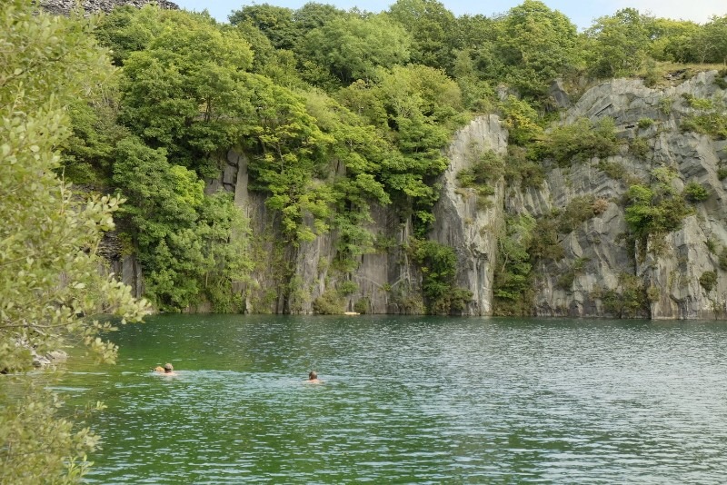 The disused quarry is now a popular swimming spot and is more than 100m deep in places