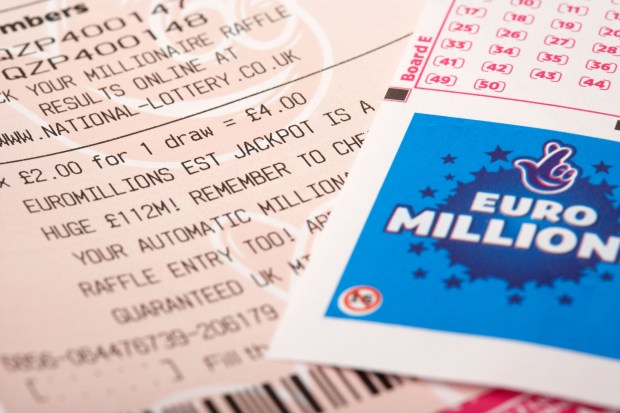 UK EuroMillions lottery ticket.