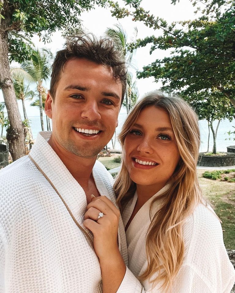 Ella Henderson and her fiancé on a tropical vacation.