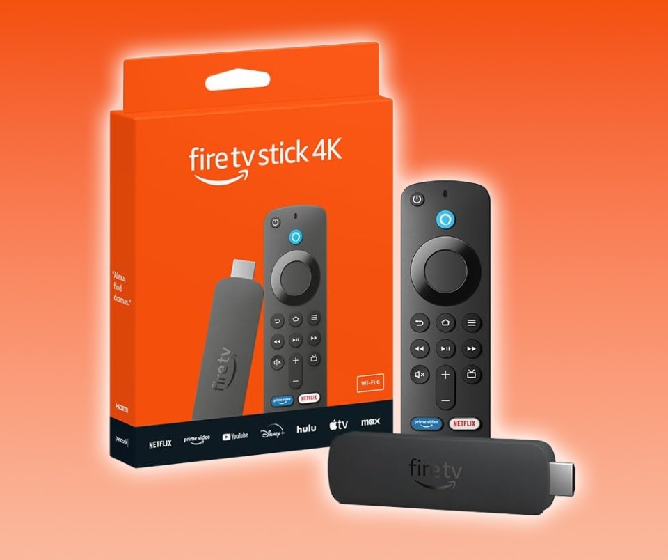 Fire TV Stick 4K with remote and packaging.