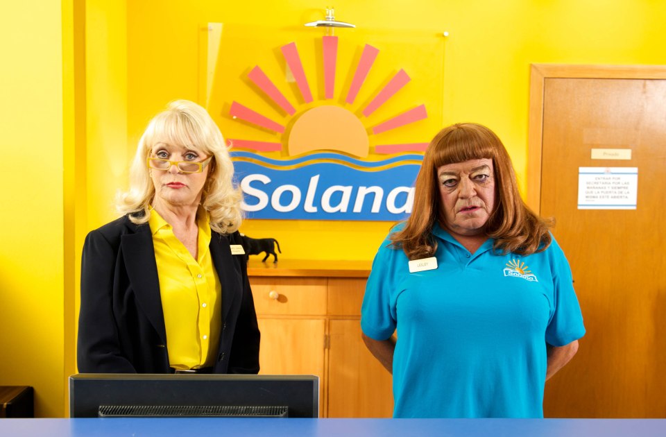 Sherrie Hewson and Tim Healy as Joyce and Lesley in Benidorm.
