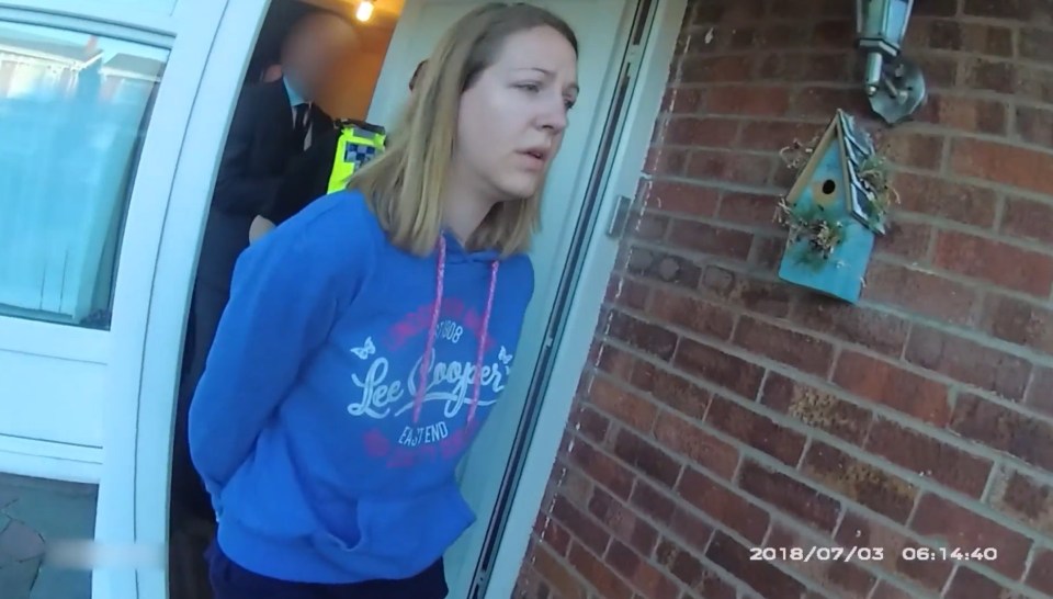 Screengrab of Lucy Letby's arrest.