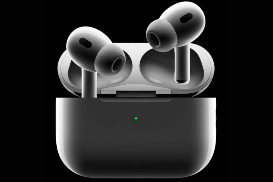 An image collage containing 1 images, Image 1 shows Apple AirPods Pro 2 in charging case