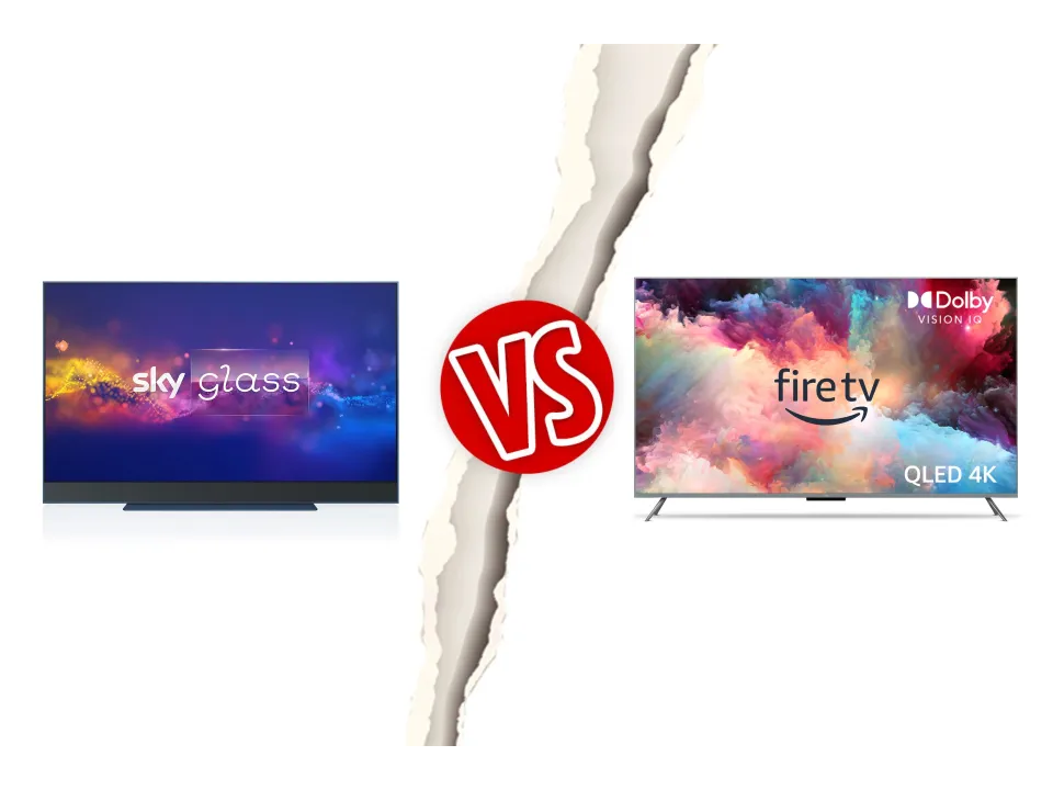 Sky Glass vs. Fire TV QLED 4K comparison.