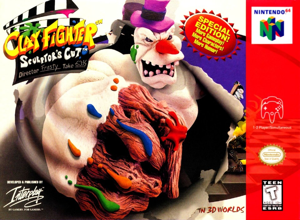 ClayFighter Sculptor's Cut Nintendo 64 game box art.