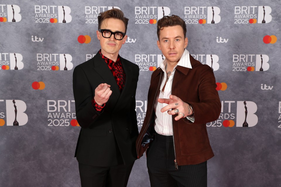 Tom Fletcher and Danny Jones at the BRIT Awards 2025.