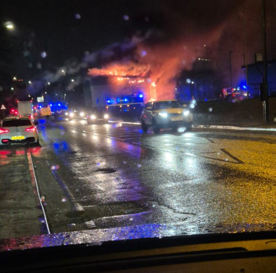 Photo sent to our WhatsApp of a Greggs that was meant to open in Coventry today on fire.