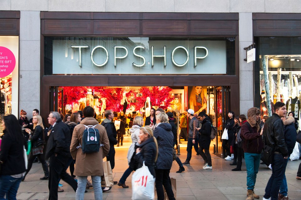 Topshop flagship store in Oxford Circus, London.