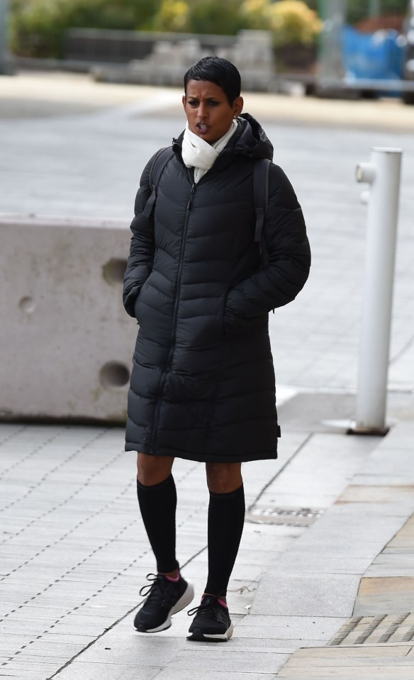 Naga Munchetty leaving BBC Breakfast studios.