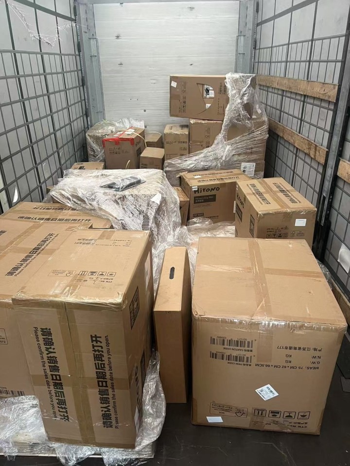 Stolen shipment of Hirono toys in boxes.