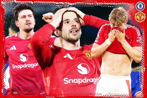 Collage of Manchester United players looking dejected.