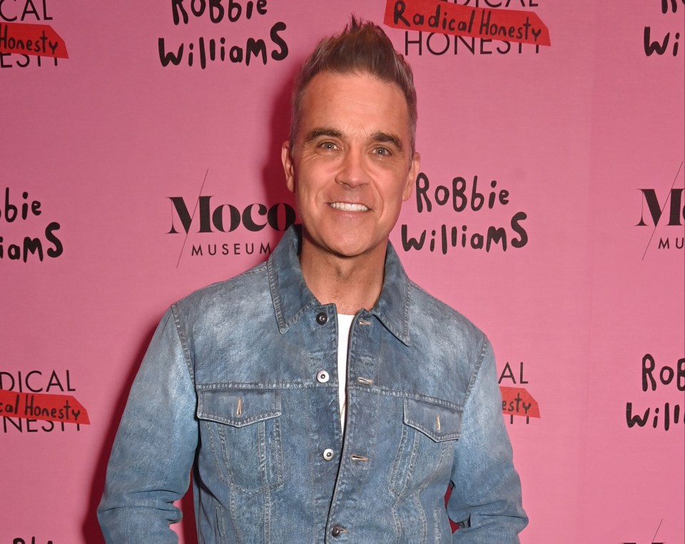 Robbie Williams at the opening of his art exhibition, "Radical Honesty," at the Moco Museum.