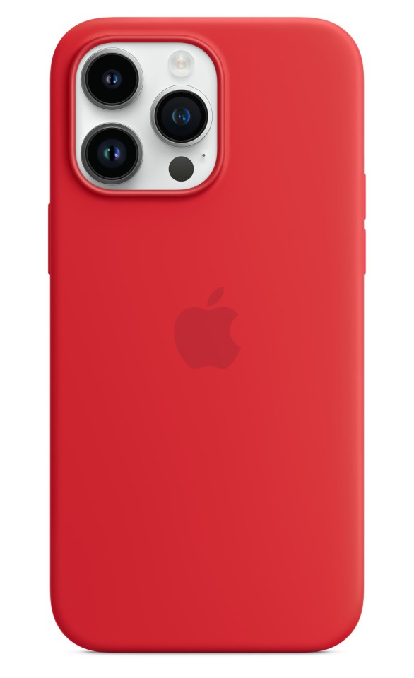 Red iPhone case.