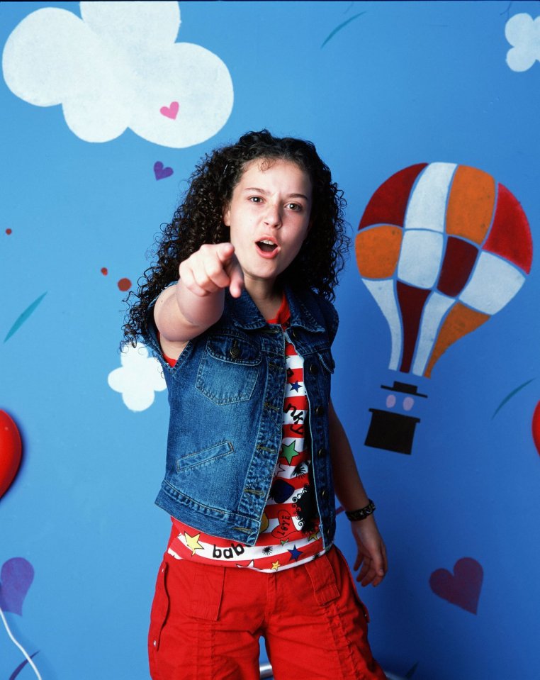 Tracy Beaker pointing at the viewer.