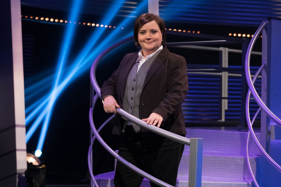 Susan Calman on a game show set.